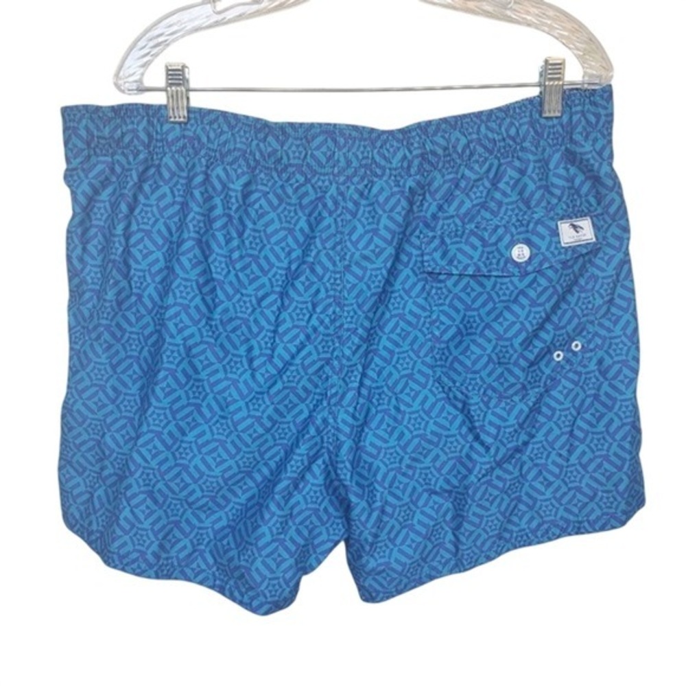 Ted Baker London Mens Blue Geometric Print Swim‎ Trunks Size 6 XXL Lobster - Picture 2 of 7